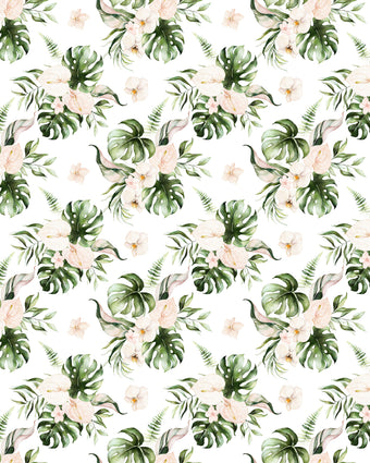 Tropical Leaves and Blush Floral  -  [Custom printed at R598/m²]