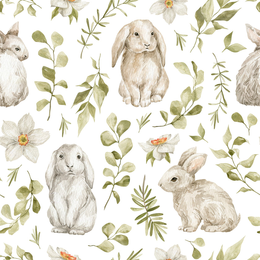 Bunny Buddies  - White -  [Custom printed at R560/m²]