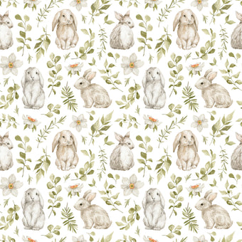 Bunny Buddies  - White -  [Custom printed at R560/m²]