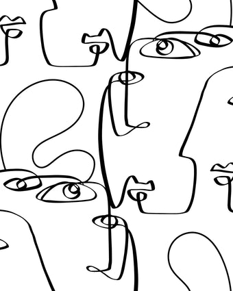 Single line drawing faces  -  [Custom printed at R598/m²]
