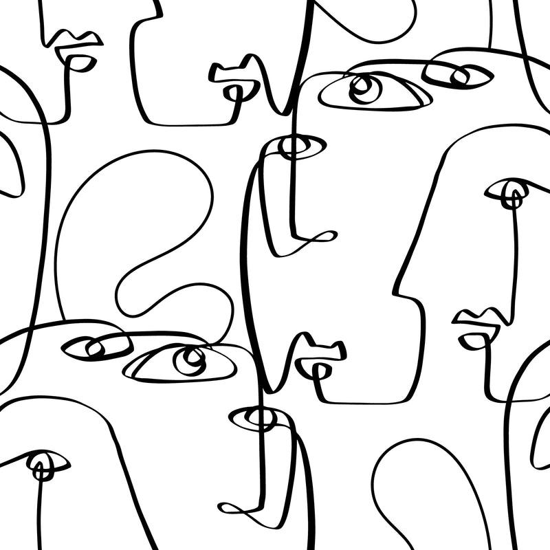 Single line drawing faces  -  [Custom printed at R560/m²]