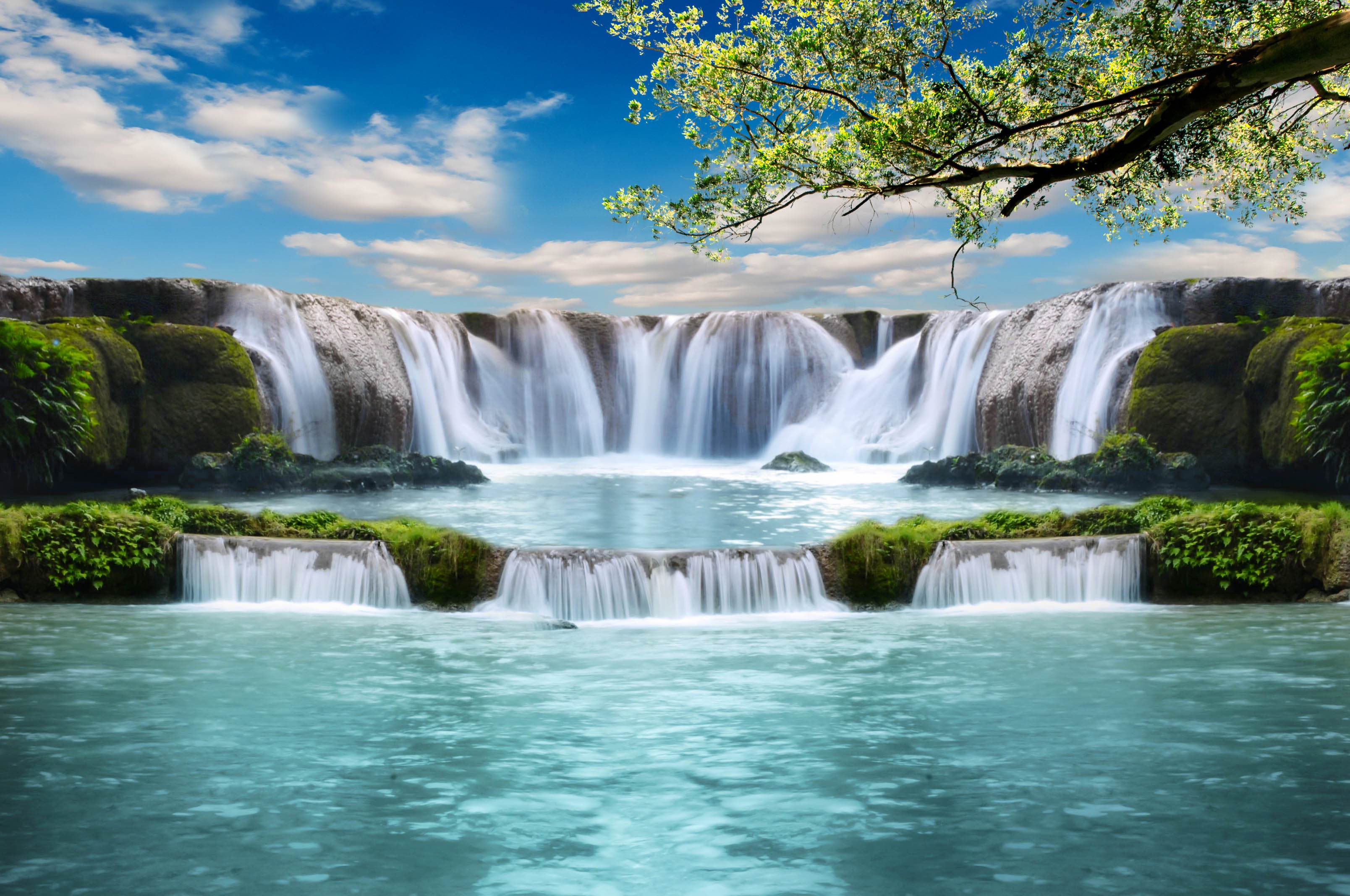 Mystical Panoramic Waterfall - [Custom printed at R598/m²] – Sasi
