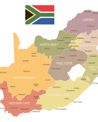 South African Map  -  [Custom printed at R598/m²]
