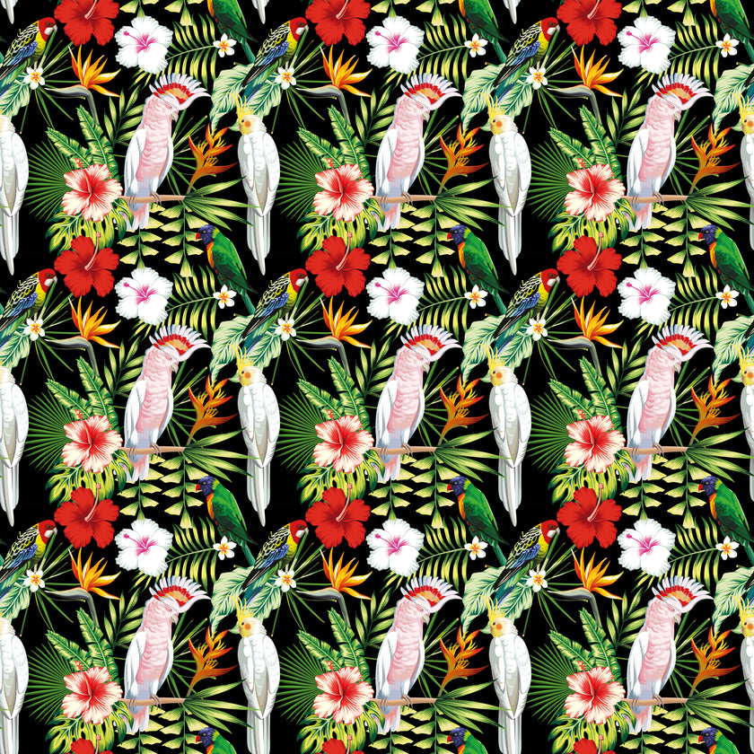 Tropical birds and leaves  -  [Custom printed at R560/m²]