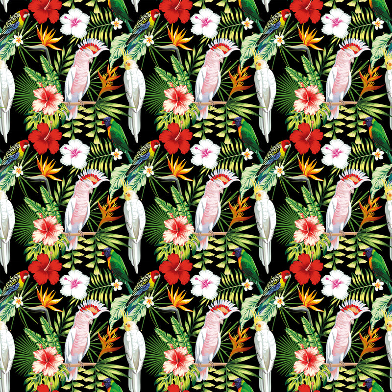 Tropical birds and leaves  -  [Custom printed at R560/m²]