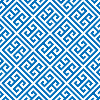 Greek Key with the Blues  -  [Custom printed at R560/m²]
