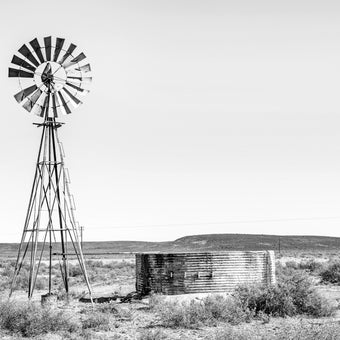 Karoo Landscape with a Windmill  -  [Custom printed at R560/m²]