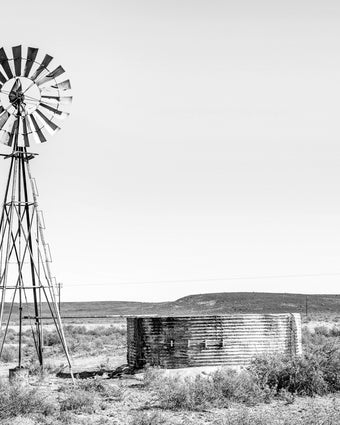 Karoo Landscape with a Windmill  -  [Custom printed at R598/m²]