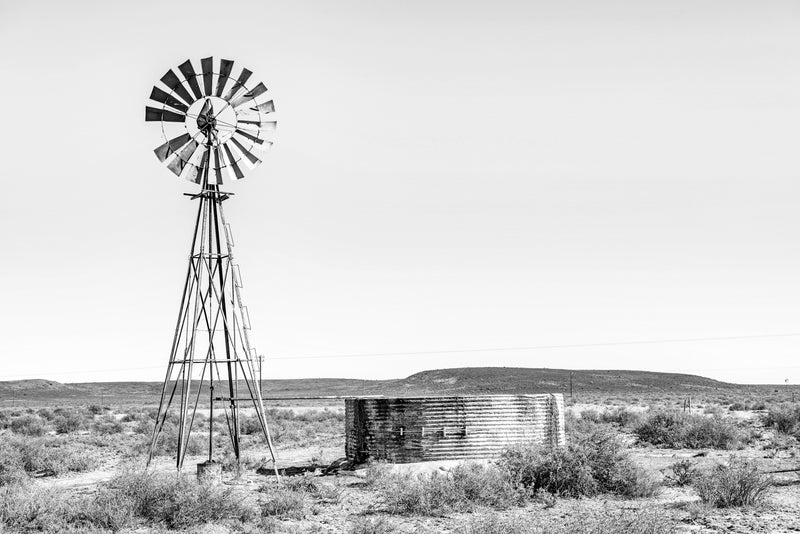 Karoo Landscape with a Windmill  -  [Custom printed at R560/m²]