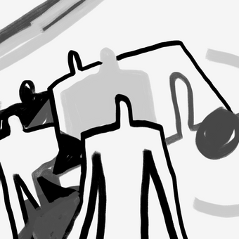 B&W Neoplasticism and Cubism art style  -  [Custom printed at R560/m²]