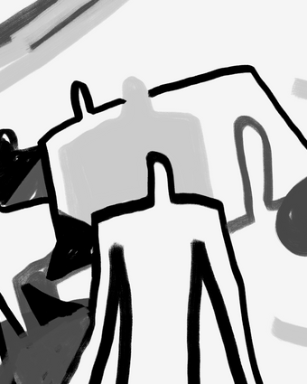 B&W Neoplasticism and Cubism art style  -  [Custom printed at R598/m²]