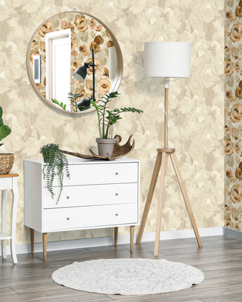 Peonies Plain Beige - 26909