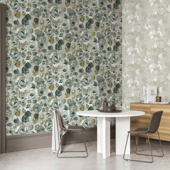 Peonies Smaragd Grey - 26982