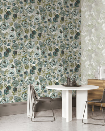 Peonies Smaragd Grey - 26982
